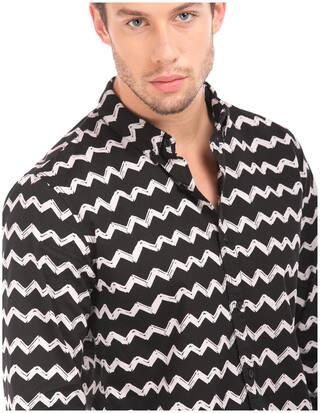 Black Printed Regular Fit Casual Shirt