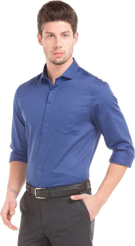 Men Slim Fit Solid Party Shirt