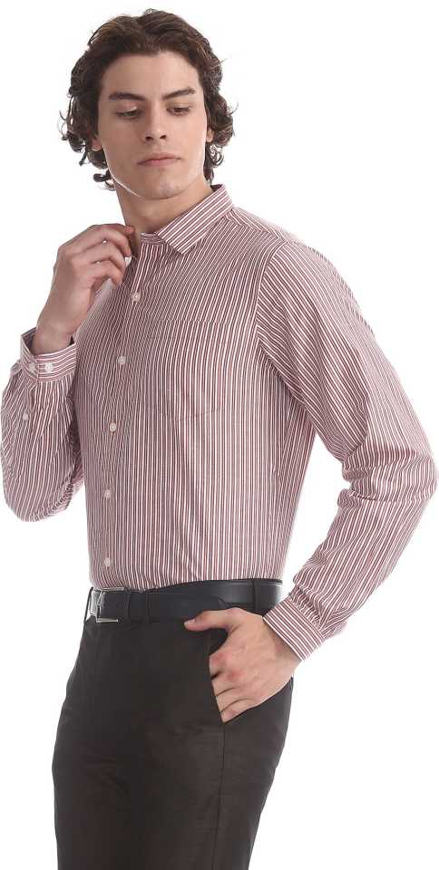 Men Slim Fit Striped Formal Shirt