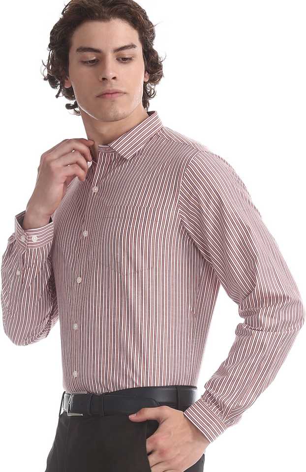 Men Slim Fit Striped Formal Shirt