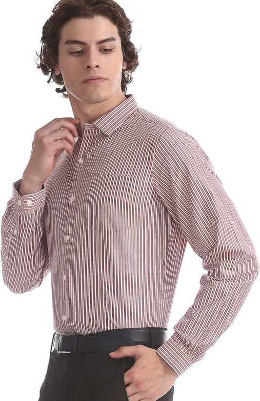 Men Slim Fit Striped Formal Shirt