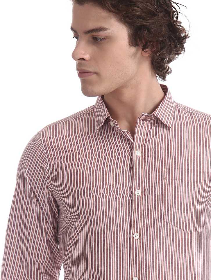 Men Slim Fit Striped Formal Shirt