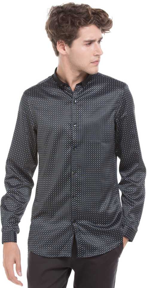 Men Slim Fit Printed Button Down Collar Casual Shirt