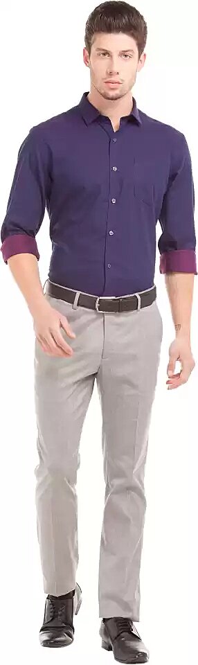 Men Regular Fit Self Design Spread Collar Casual Shirt