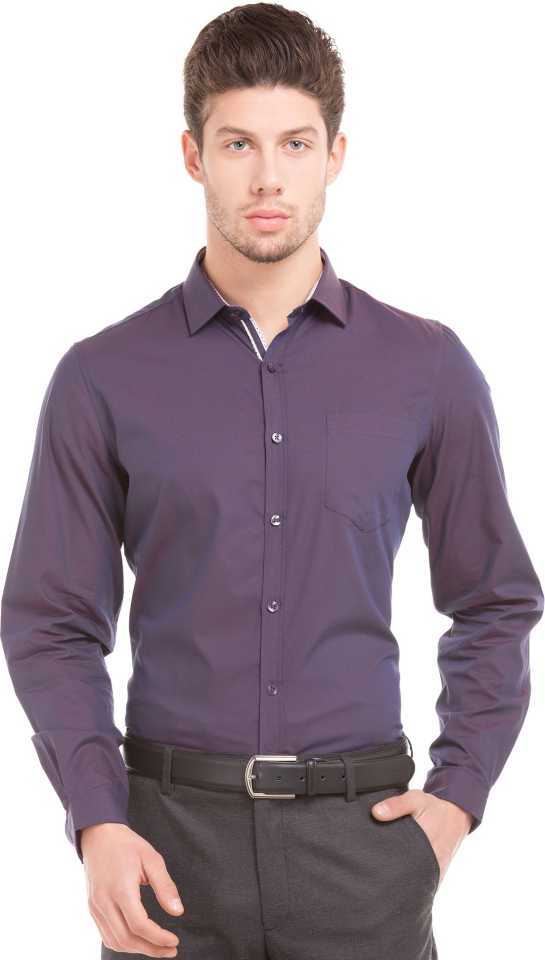 Men Slim Fit Solid Party Shirt