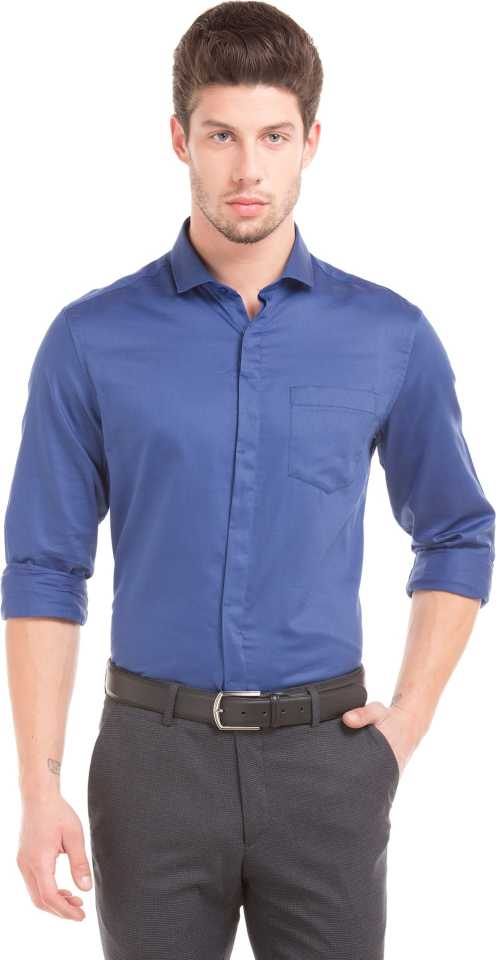 Men Slim Fit Solid Party Shirt