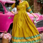 Green Ikat Printed Rayon Designer Long Kurti