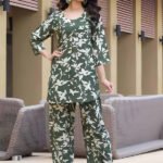 Olive Green Printed Casual Co-ord Set