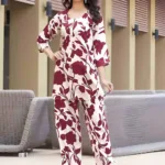 Maroon Printed Casual Co-ord Set