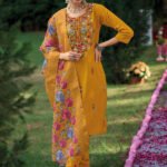 Yellow Premium Embroidered Stitched Suit Set With Dupatta