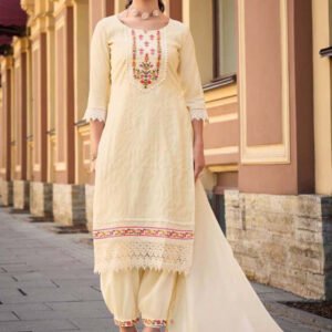 Off White Handwork And Embroidery Afgani Stitched Suit