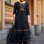 Black Handwork And Embroidery Afgani Stitched Suit