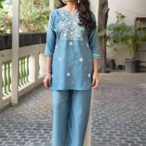 Sky Blue Fancy Designer Co-ord Set