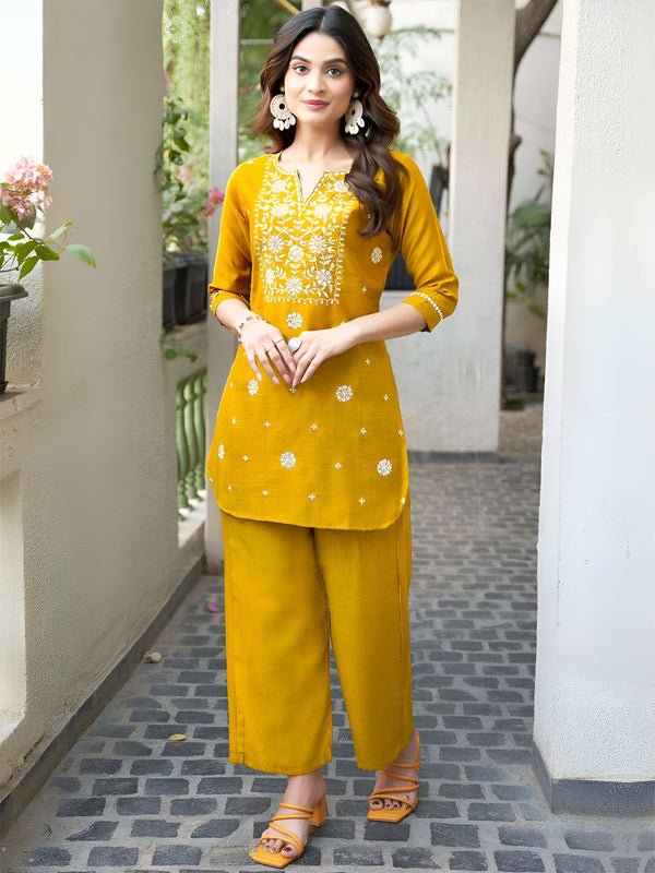 Mustard Fancy Designer Co-ord Set