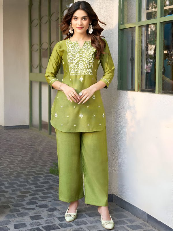 Olive Green Fancy Designer Co-ord Set